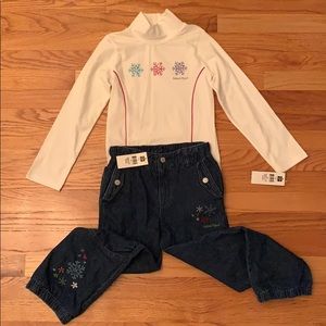 OshKosh girls outfit, NWT, jeans & shirt, size 6X